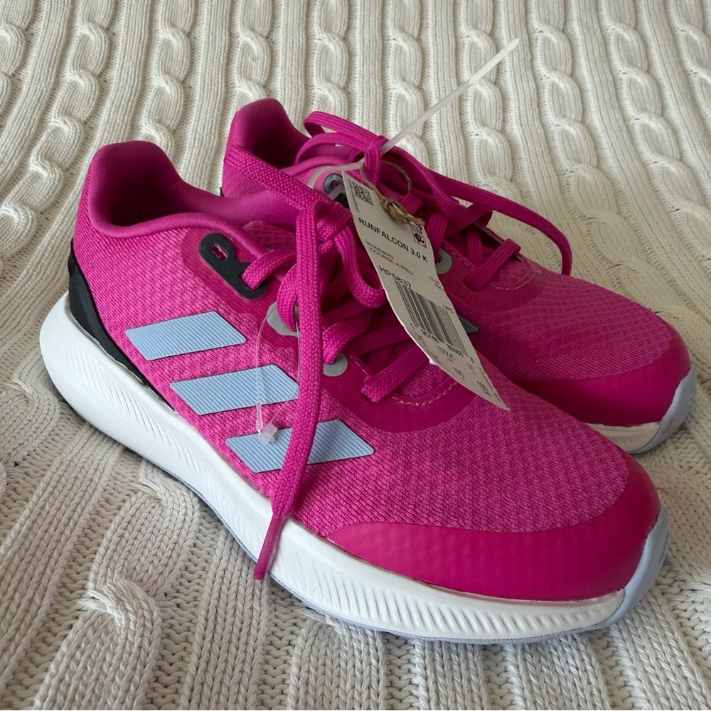 Adidas Run Falcon 3.0 Girls Sneakers NEW Sz 13 Laces Pink Running Shoes Gym